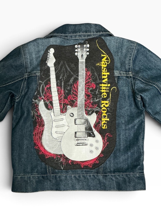 Levi's Other - Upcycled Nashville Rocks Electric Guitar Graphic Denim Jean Jacket